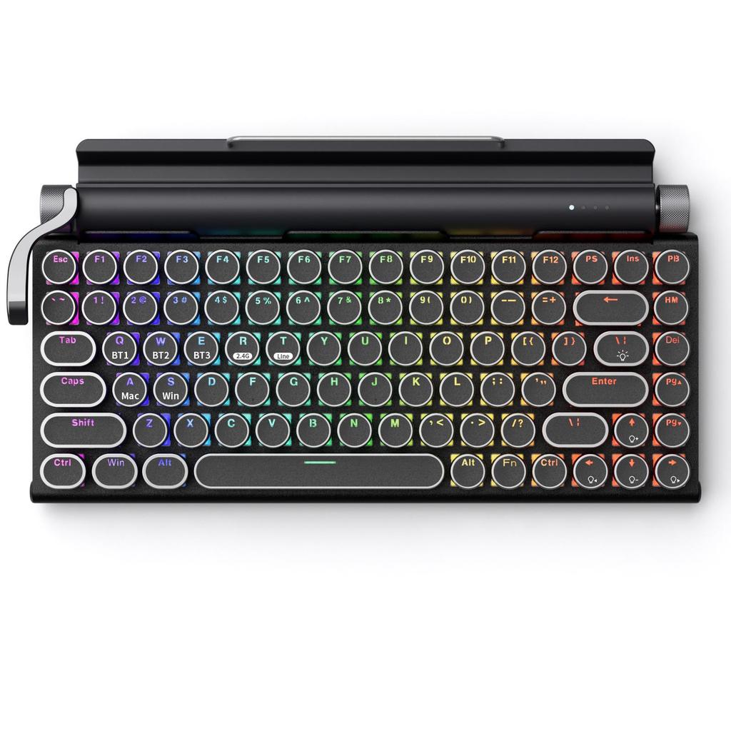 Retro Punk Mechanical Gaming Keyboard: Wired/Wireless Bluetooth with Blue Switch