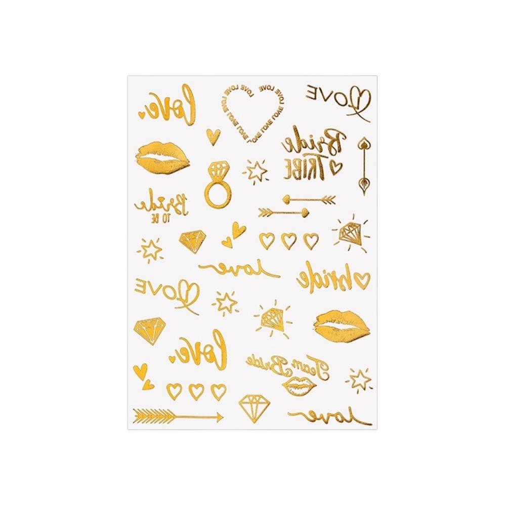 Water Transfer Gold Stamping Tattoo Stickers Fake Body Art Sticker  Finger Hand Legs Arm Style 3