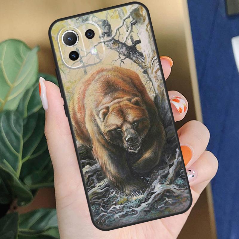 Cute Grizzly Bear Case For Xiaomi 15T 14T 13T Pro 14 15 Ultra 17 Pro Max POCO X7 F8 Pro X5 X6 F5 F6 F7 Coque