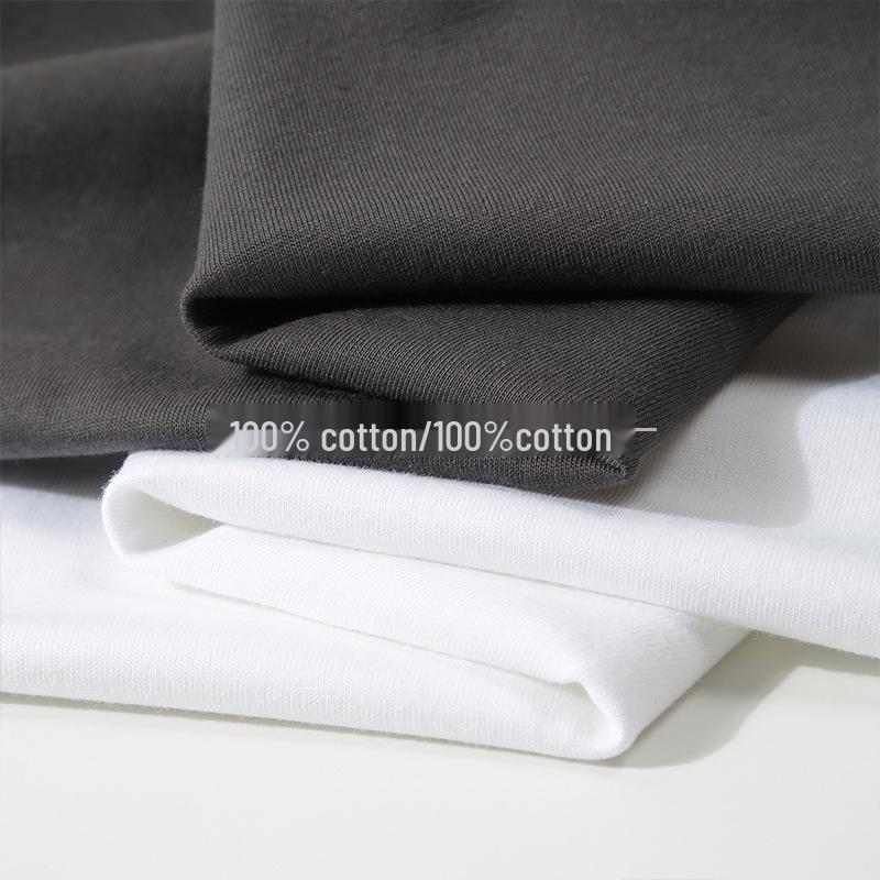 Men's 220g Pure Cotton Sleeveless Japanese T-Shirt with Print - Trendy Solid Color Vest