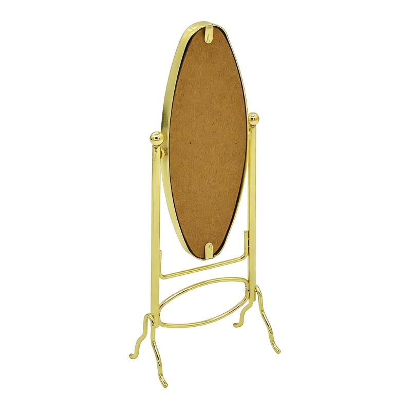 1:12 Scale Doll House Dressing Mirror Metal Floor Mirror Model Figurine For Miniature Bedroom Scene Setting Decoration