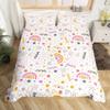 Rainbow Duvet Cover Girly Pink Cartoon Bedding Set Kids Girls Cute Clouds Crown Comforter Cover Kawaii Glitter Stars Quilt Cover
