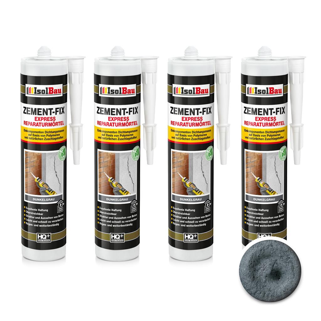 IsolBau Zement-Fix Repair and Sealing Mortar Dark Gray 4 x 300ml