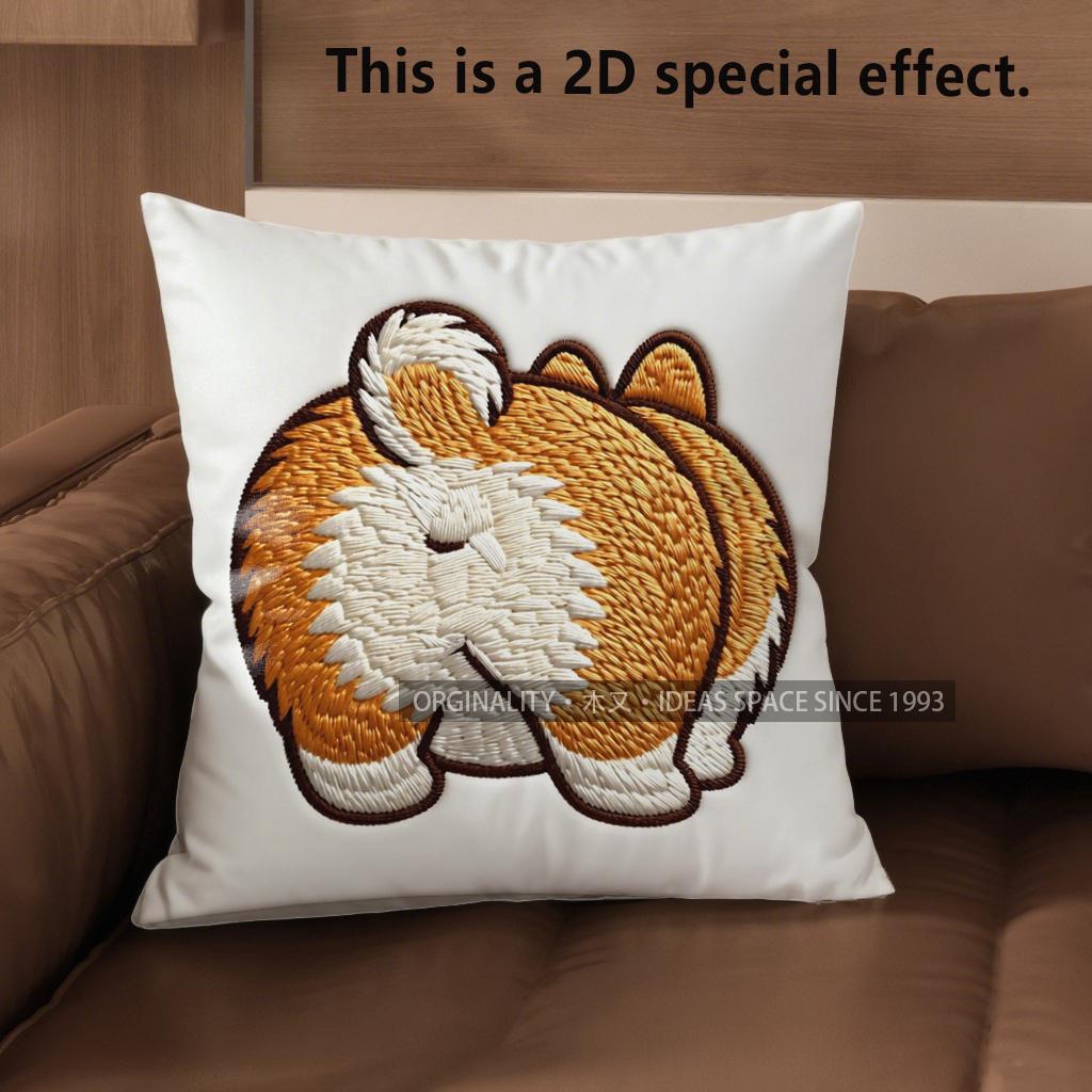 2D Corgi Butt Patterns: Adorable Pillow Covers Pattern Cushion Cover Suitable For Sofa Bedroom Car Pillow Cover