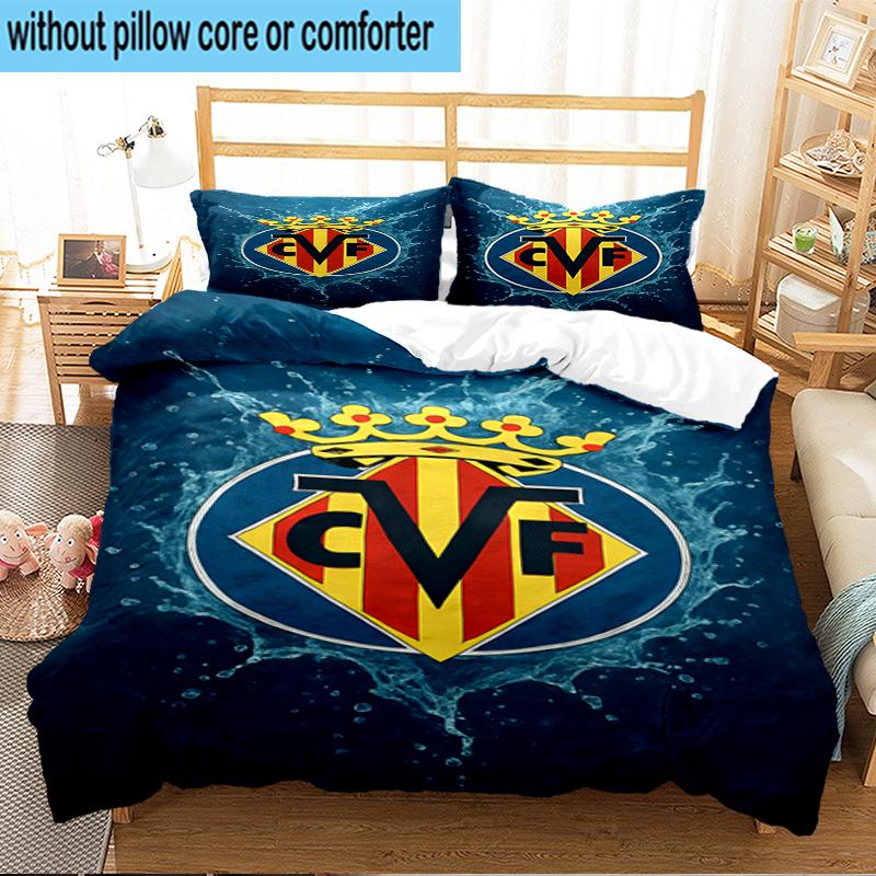 3PCS CF Football Emblem Bedding Set,Including 1pc Duvet Cover And 2pcs Pillowcases Perfect for Bedroom, Dormitory, Fan Christmas Gift