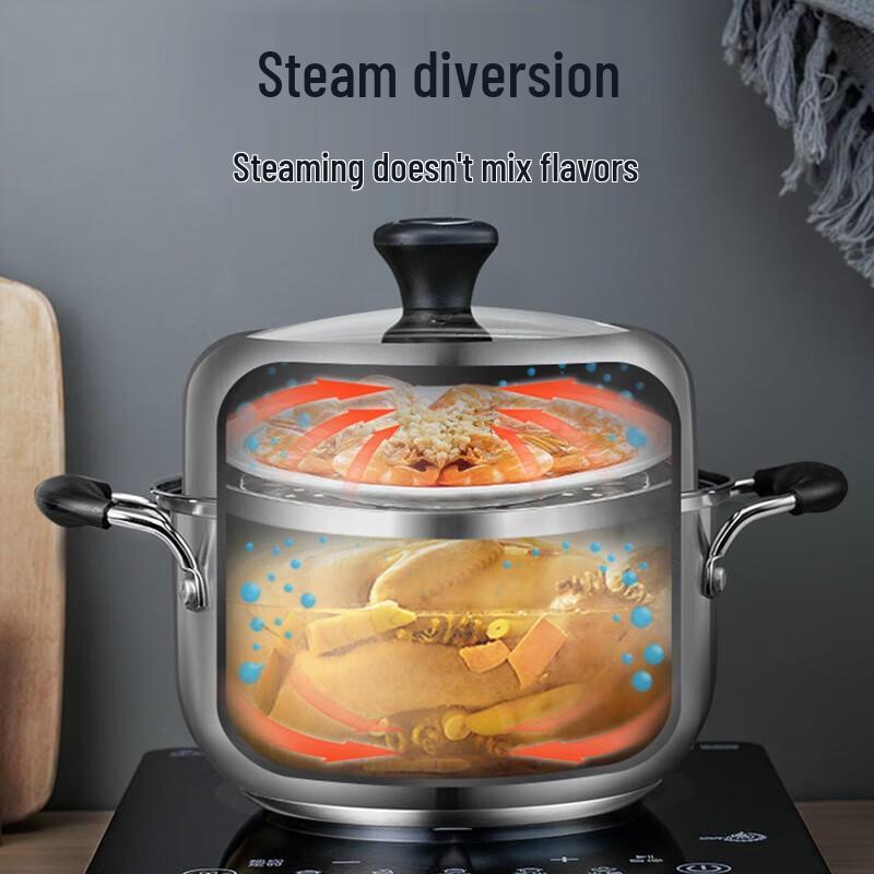 ASD 24cm 304 Stainless Steel Soup Steamer