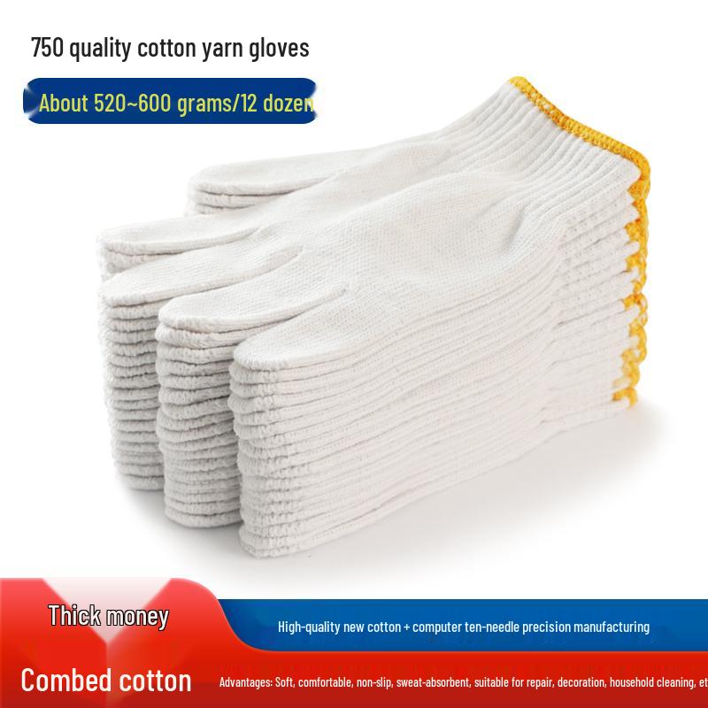 Guantes de Trabajo Antideslizantes para Mujer, Hilo de Algodón Resistente al Desgaste para Sitio de Construcción