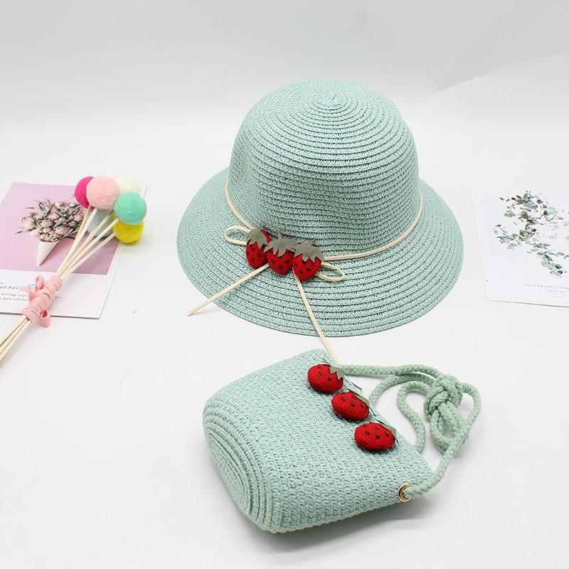 Children'S Straw Hat Female Summer Sun Protection Princess Beach Hat Sun Hat Sun Hat Basin Hat Baby Bucket Hat Bag