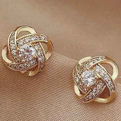 SKEDS Korean Style Exquisite Bow Cross Crystal Earrings Jewelry For Women Girls Elegant Shining Boutique Decoration Ear Rings