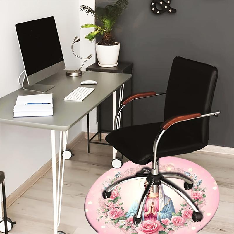 

1pc Office Carpet Chair Mats Prayerful Virgin with Rosy Halo Perfect for Decorating Office Chairss, Or Bedrooms.YDT534 80cm by 80cm