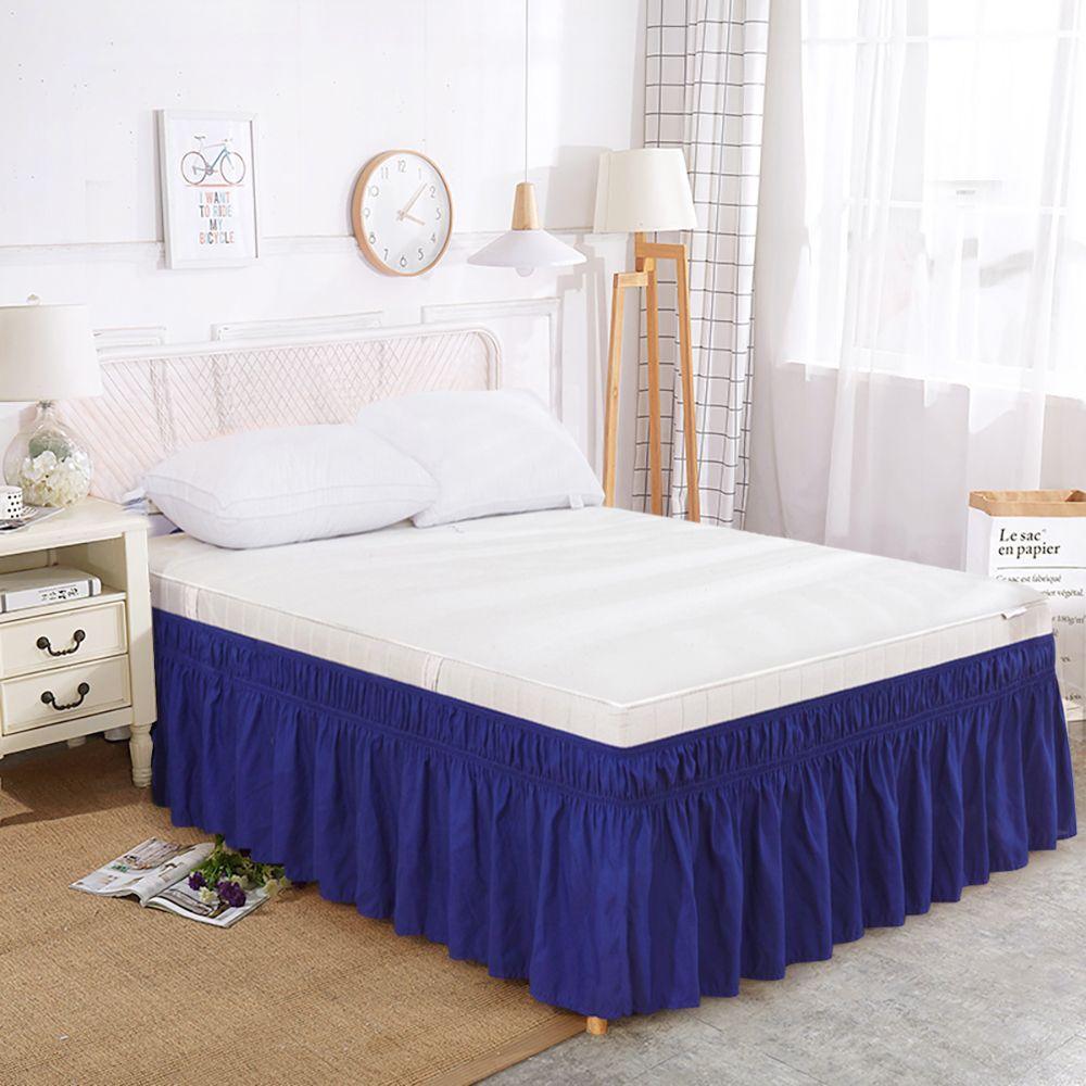 Elastic Bed Skirt Solid Color Ruffled Bed Skirt Elastic Bed Skirt Multiple Colors Multiple Sizes