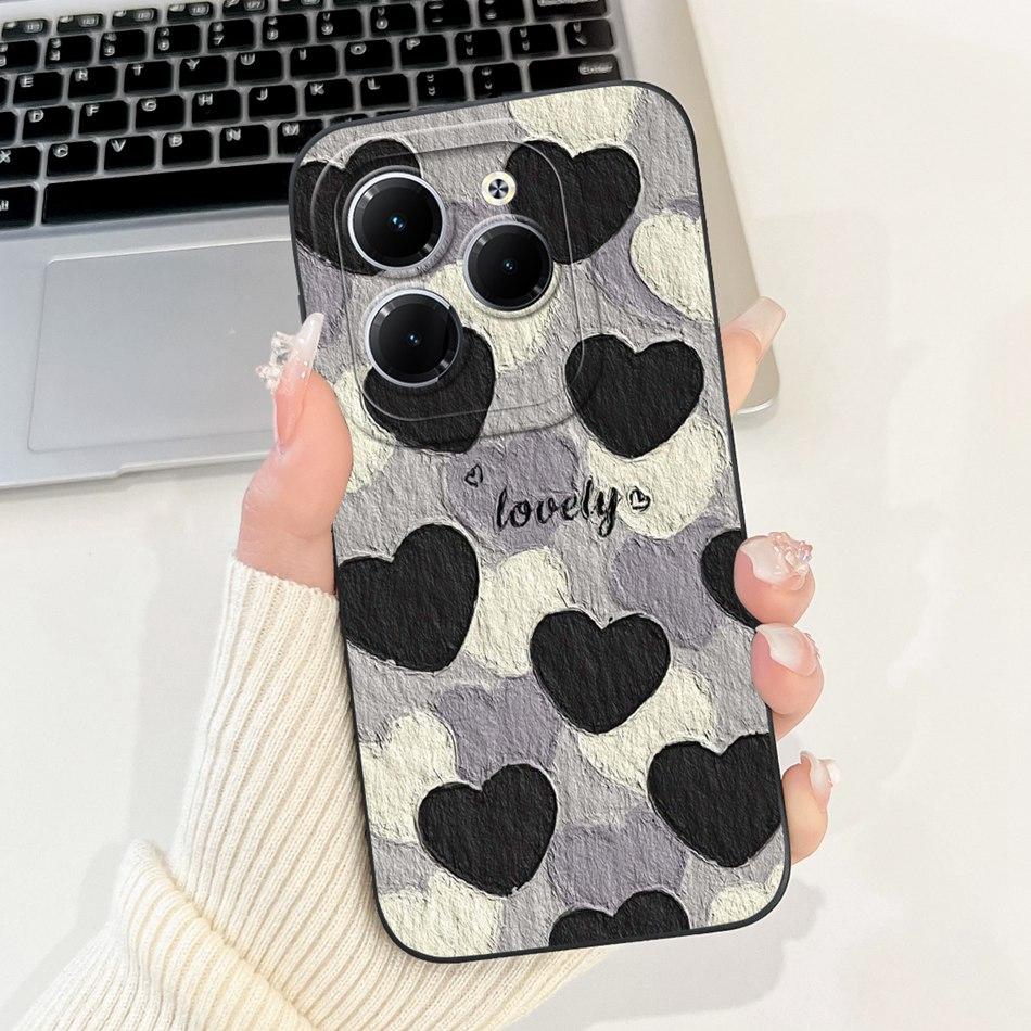 For Infinix Hot 40 40i 40Pro Beautiful Bow Rose Painting Phone Case For Infinix Hot40 40 Pro 40i Soft Silicone Shockproof Cases