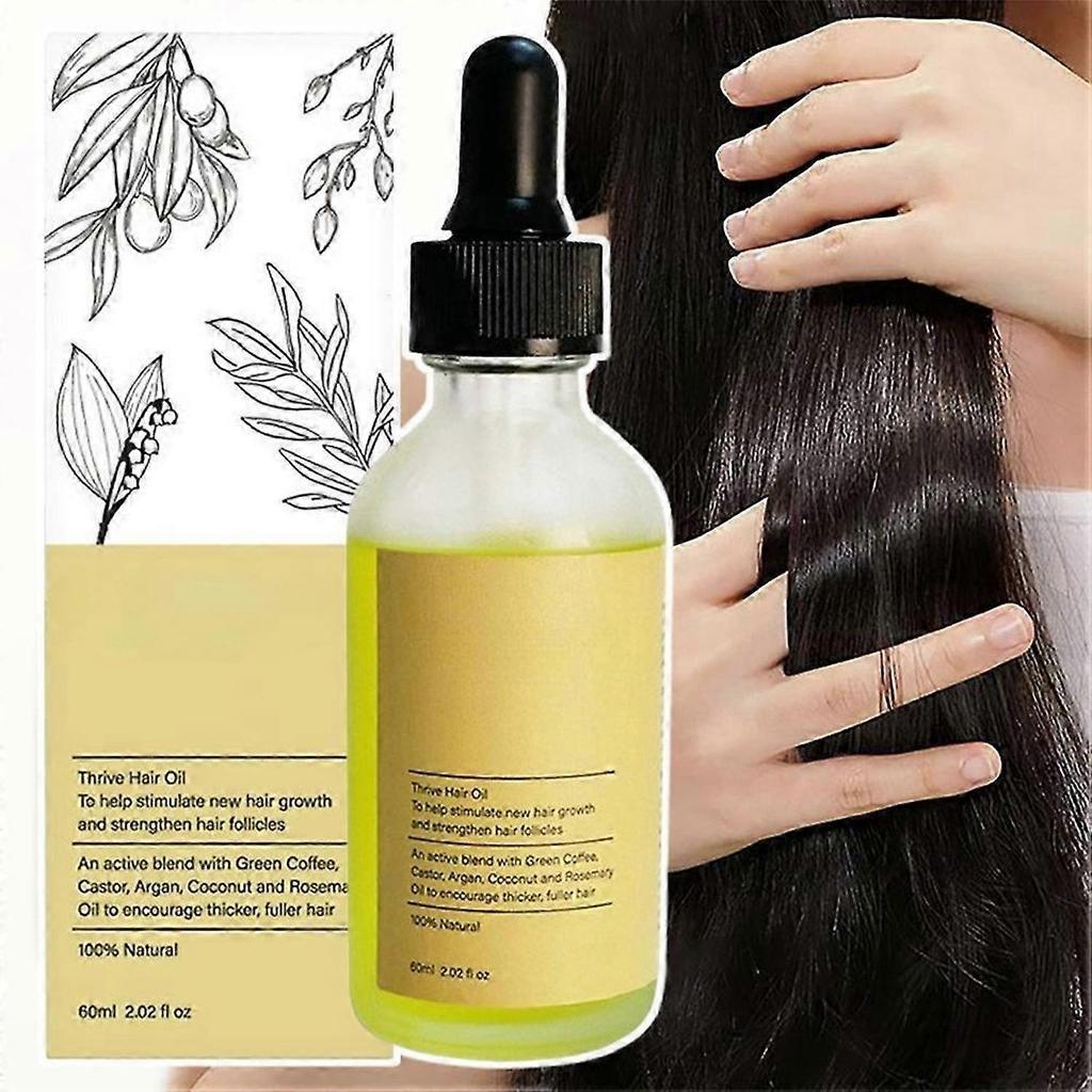 Hair Growth Oil, Natural, with Biotin, Castor , Argan & Rosemary, Effective Serum for Damaged Hair