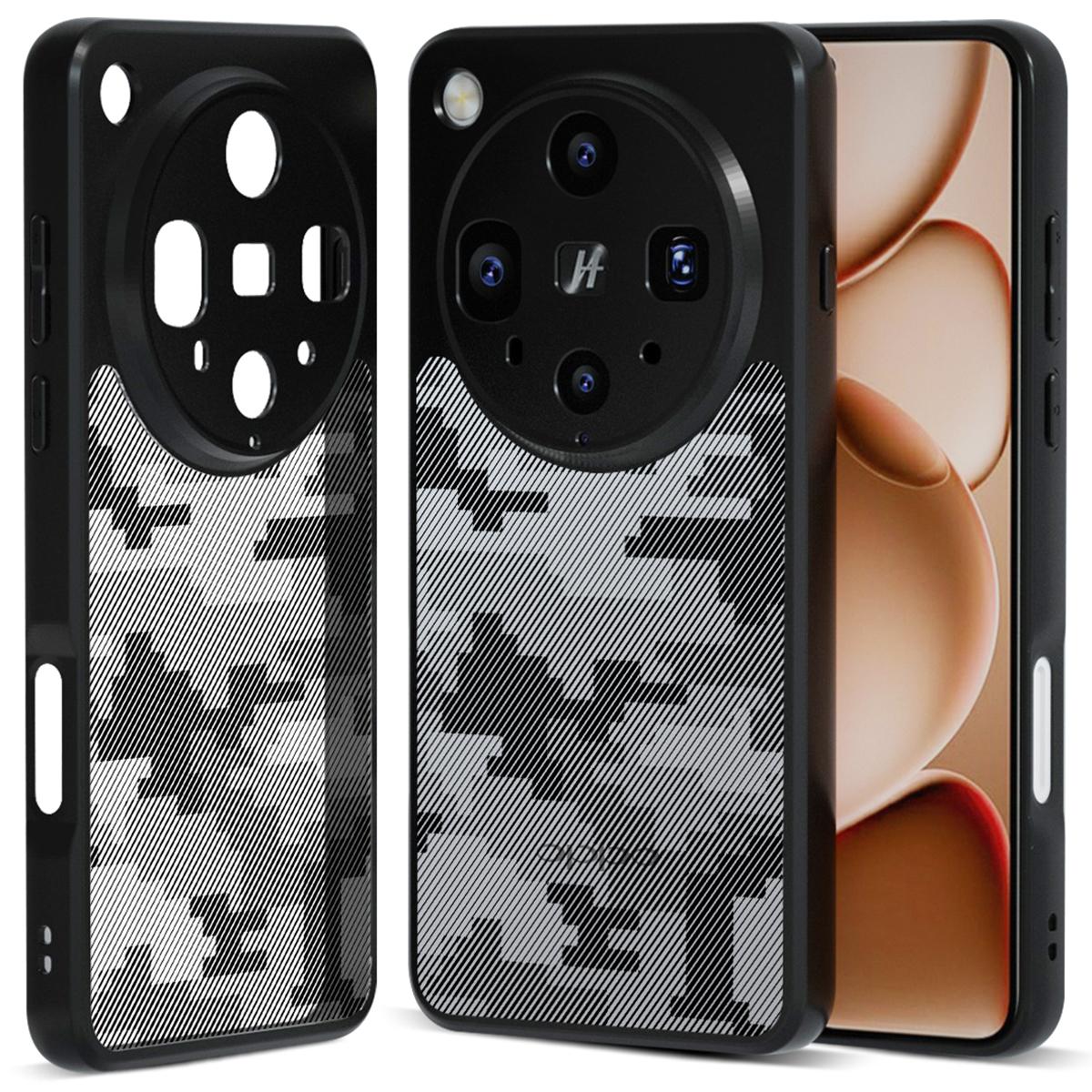 

IBMRS For Oppo Find X8 Ultra 5G Case Soft TPU Frame Hard PC Back Anti-Fall Phone Cover Grid Camouflage