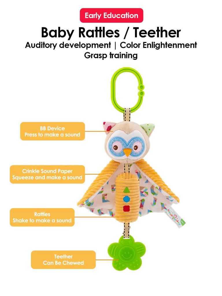 Soft Hanging Rattle Baby Toys for Crib Stroller Brain Development Educational Hand Grip Stuffed Animal Mobile Toy