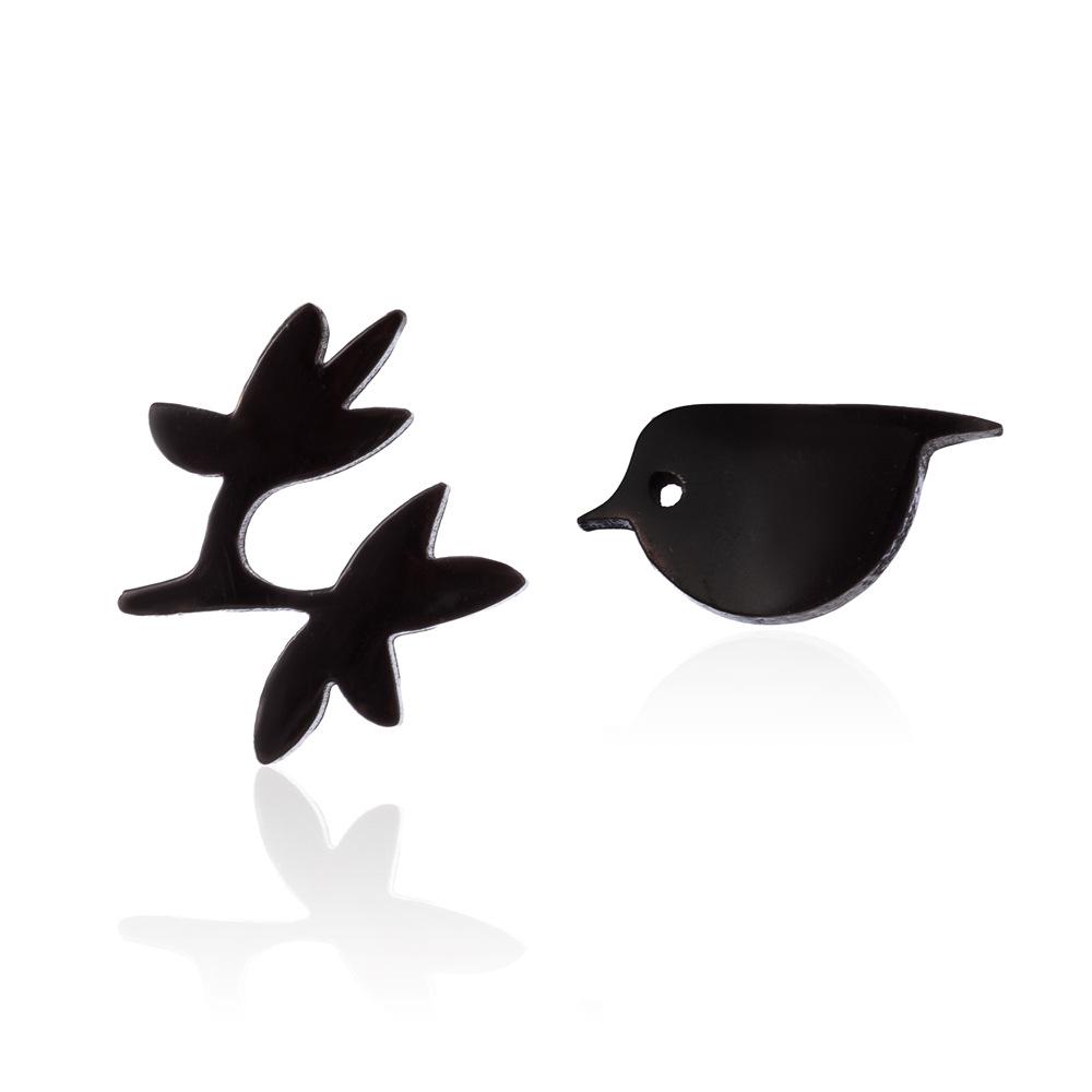 Retro Stainless Steel Dinosaur & Christmas Motif Stud Earrings