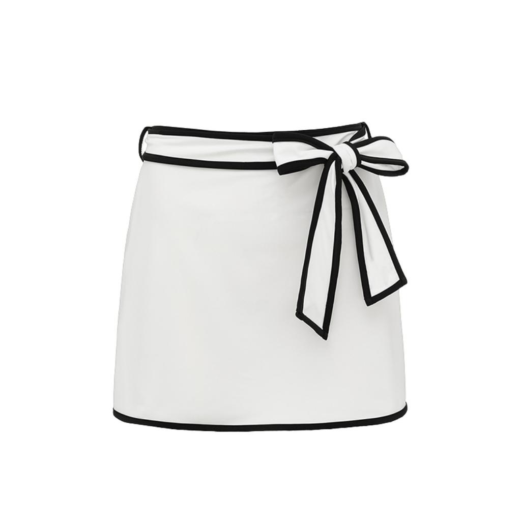 1011 European and American swimwear new black and white color matching sweet girl bow one-piece swimsuit female explosion