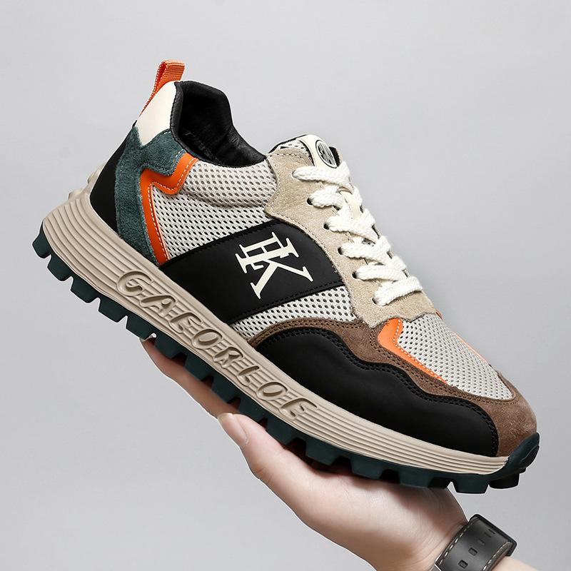 

Модная весенне-осенняя модная роскошная повседневная кожаная мужская обувь, дизайнерские новые кроссовки на платформе с мягкой подошвой для спорта на открытом воздухе для мужчин 42