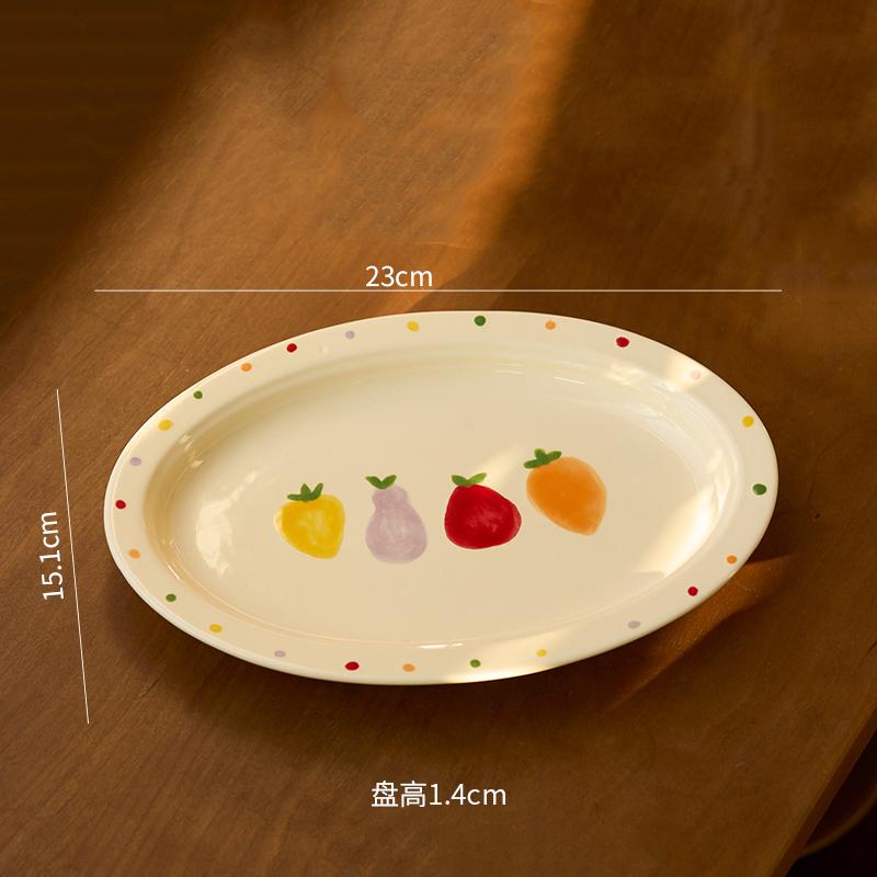 Handbemalte Keramikteller mit Gemüsemotiv, High-End-Luxus-Dessertladen, Nachmittagstee, Kaffeetasse, köstliche Gerichte, Haushaltsgeschirr
