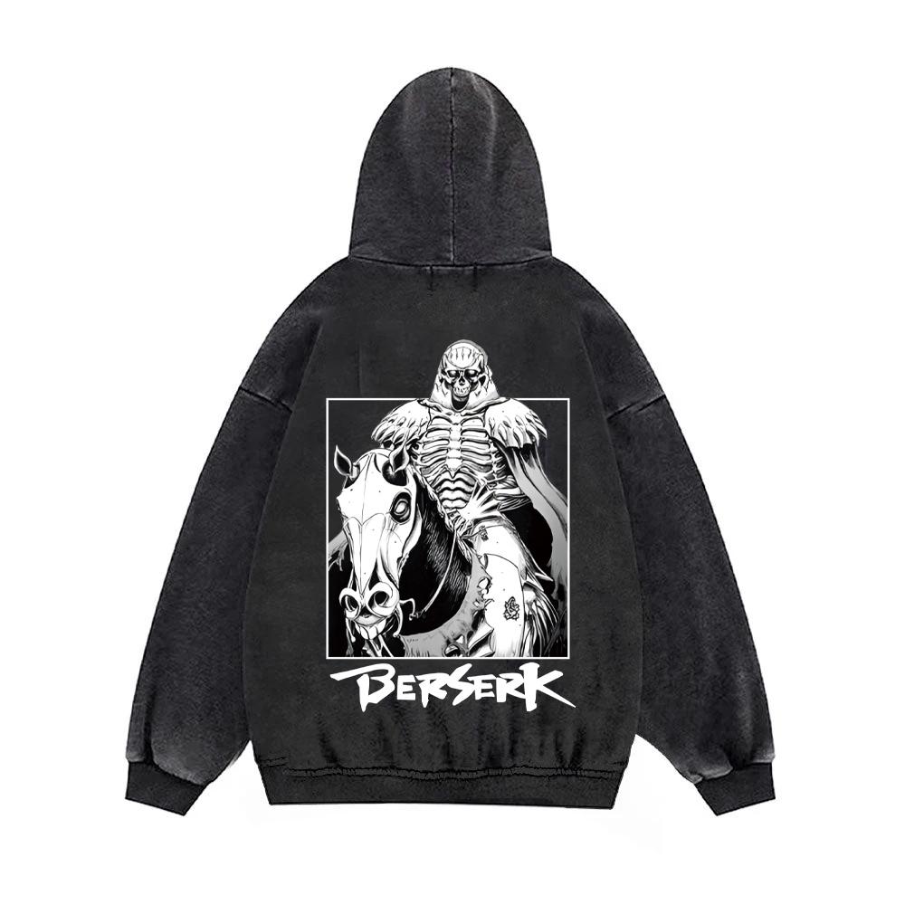 Anime Berserk Guts Print Hooded Men Women Vintage Cotton Hoodies Hot Manga Sweatshirt Harajuku Unisex Streetwear Trendy Pullover