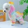 Cartoon Winter Puppy Clothes Colorful Style Dog Cosplay Apparel Pet Dinosaur Costume  Autumn Winter