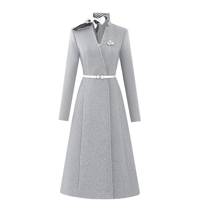 

Professional Women s Wool Blend Mid-length Coat One Size