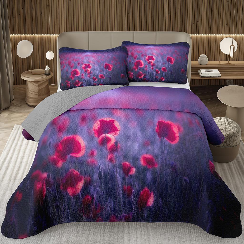 Spring Garden Plant Flower Bedspread Sets Botanical Floral Coverlet Twin Full Queen King Rustic Farmhouse Quilted Bedding Set