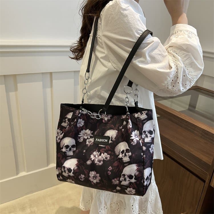 Gothic Skull Pattern Women's Tote Bag