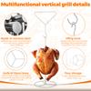 Stainless Steel Turkey Fryer Stand Kit Vertical Chicken Roaster Stand Rack Turkey Fryer Grill Accessories for Deep Fry Pot & BBQ