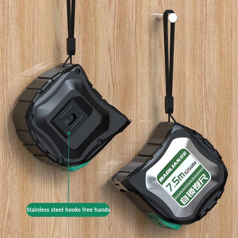 Self Locking Tape Measure 3/5/7.5m Portable Steel Tape Measure Impact Resistant Measuring Ruler Construction Measuring Tools