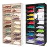 10 Tiers 40 Pairs Foldable Shoe Rack Organizer with Magnetic Clear Door Collapsible Shoe Storage Box for Entryway & Closet