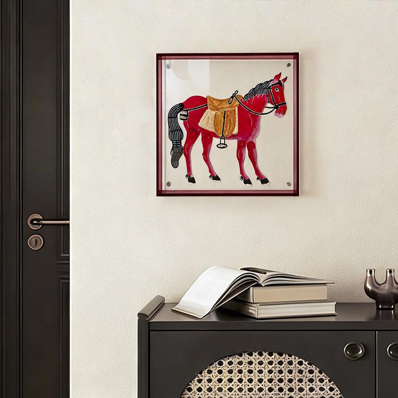 Chinese Intangible Heritage Shadow Puppet Lion Qilin Wall Decor - Handmade Festive Housewarming Gift