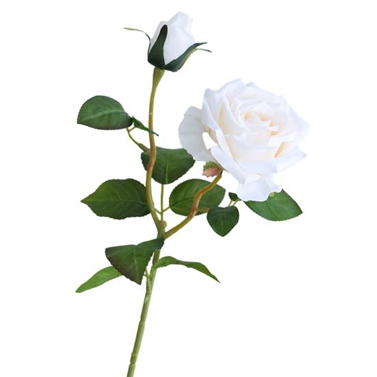 Trandafir artificial cu tulpină 2 capete care nu se ofilesc, fără udare, accesorii foto de nuntă, realiste, reutilizabile, ramură de flori artificiale, furnituri pentru decorarea casei