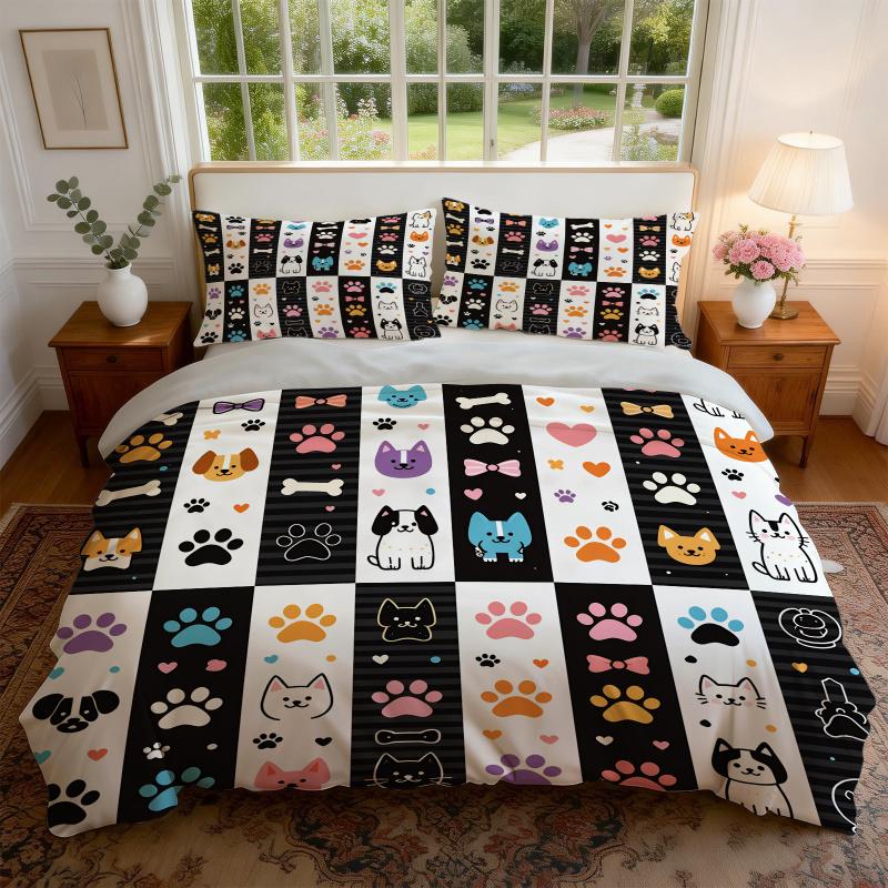 Euphoria Season 3 - Dog Print Duvet Cover Set, Soft, Skin-Friendly, And Comfortable, Suitable For Teenagers' Bedrooms.