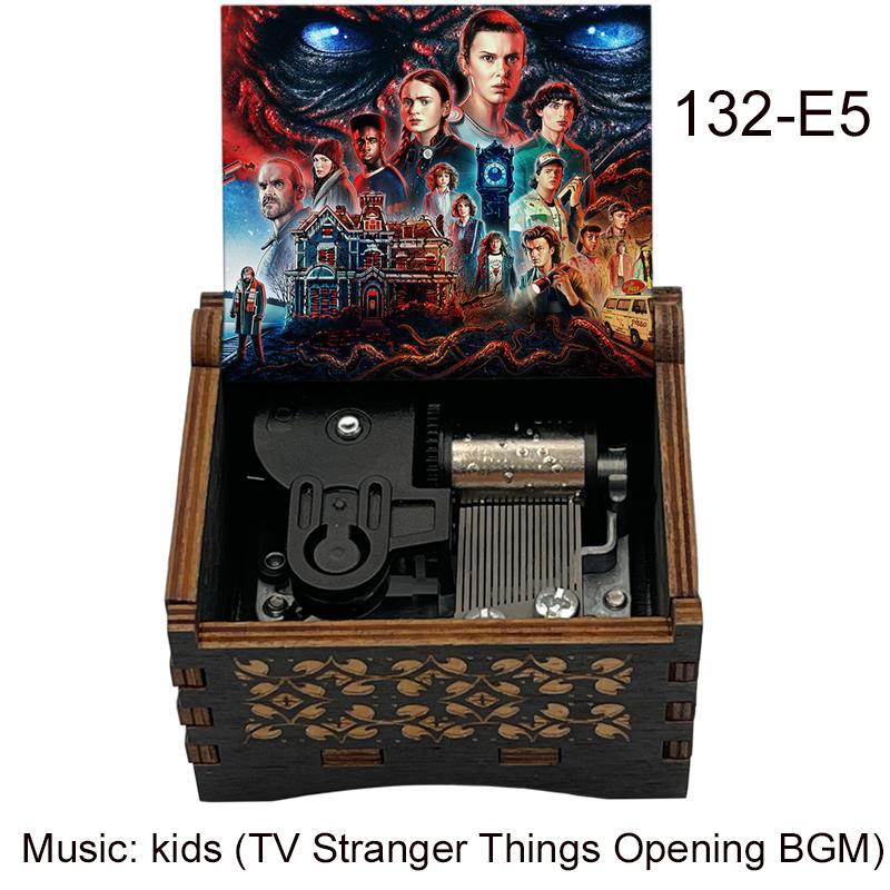 Музыкальная шкатулка Stranger Вещи Детская заводная ручная деревянная музыкальная шкатулка для подарка на день рождения Рождество