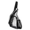 Clear Sling Bag PVC Transparent Chest Bag Comfortable Travel Cross Shoulder Backpack Black