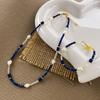 Collier Meier en lapis-lazuli naturel et perles d'eau douce baroques naturelles - Choker cristal splicing pour femmes