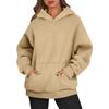 Women's Oversized Long Sleeve Crewneck Sweatshirt Casual Loose-Fitting Drawstring