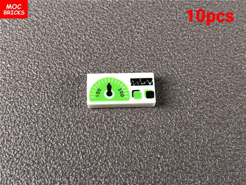 MOC Bricks DIY Printed Tile 1x1 1x2 2x2 2x3 1x4 Solar Panel Gauge Map Compass Assembled Building Block Accessories Kids Toy Gift