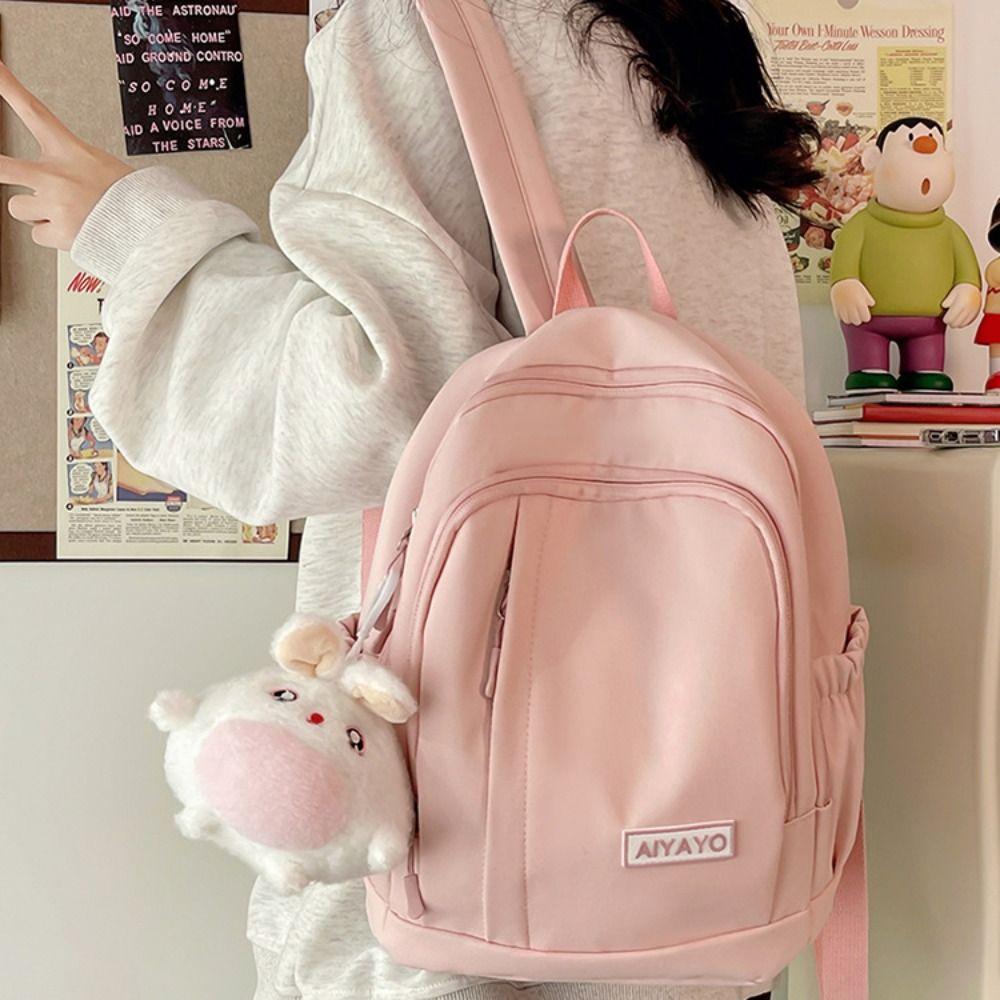 

Nylon Students School Bags Waterproof Teenage Shoulder Bags Girls Shoulder Bags Student розовый