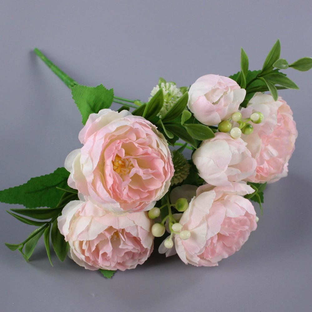 7 Heads Small Peonies Mini Decorative 6 Colors Natural Fake Persian Rose Flowers  Home Decorative