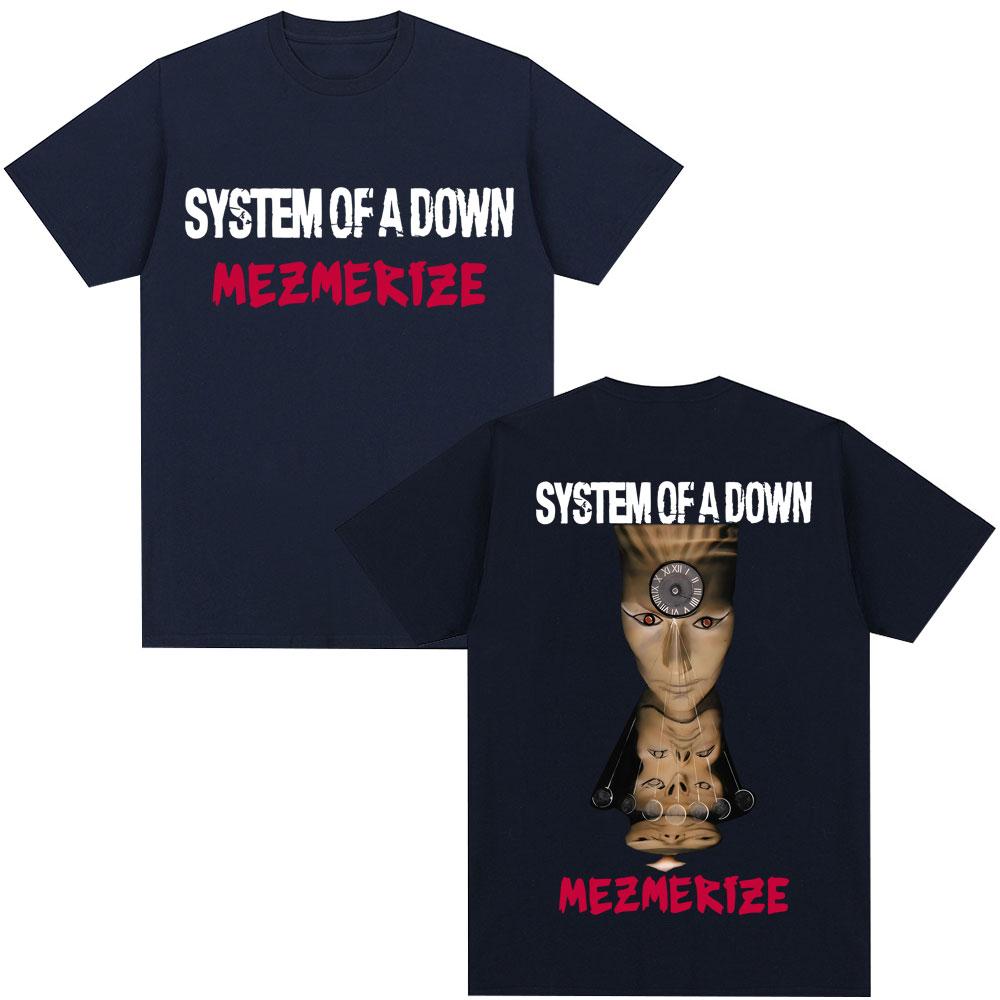 

Rock Band System of A Down Mezmerize Music Album Tshirt Men Women Gothic Vintage T Shirt Oversized Cotton Popular T-shirt Male 4XL