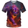 3D Printed Cool Tiger T-Shirt For Men Women Retro Animal Pattern T Shirts Summer Loose Streetwear