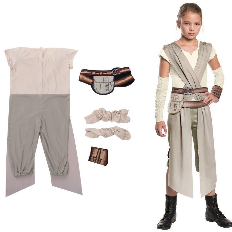 Force The Awakens Rey Cosplay Set With Belt Halloween Kids Costume