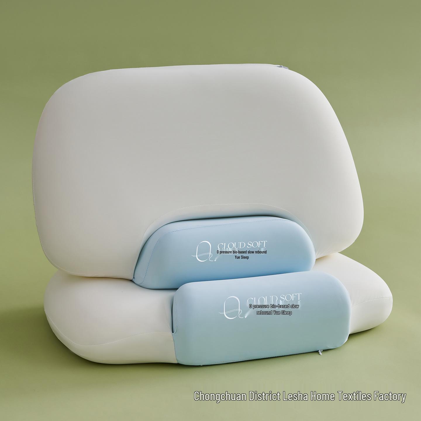 

Zero-Pressure Memory Foam Cervical Pillow for Deep Sleep 56x38x9/12 cm синій