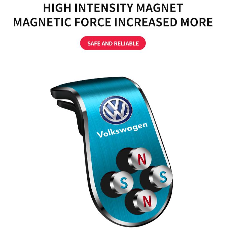 Magnetický držák telefonu do auta ve tvaru L, speciální pro auto, s emblémem pro Volkswagen Golf-7 4 5 6 CC T-ROC Sharan Passat B5 6 7 Polos Tiguan R Line