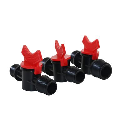 4 Stück 1/2" 3/4" Außengewinde Ventil Wasserflussregelschalter Bewässerungssystem Wassertank Aquarium Badezimmer Rohrverschraubungen Zubehör