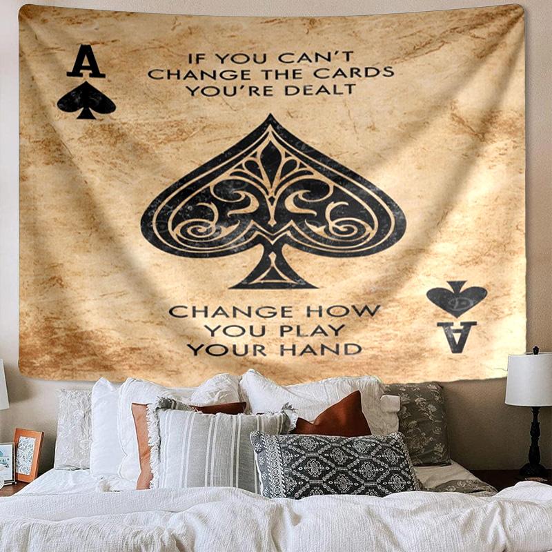 Flaming Poker Cards Tapestry Room Decoration Wall Hanging for Living Room Bedroom, dormitory, Birthday and Christmas gifts