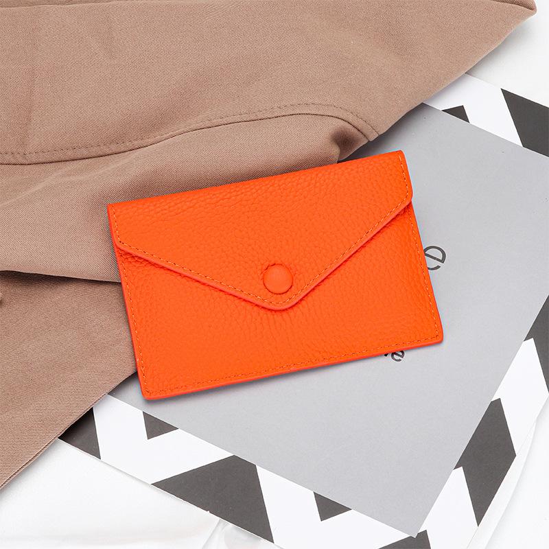 Real Leather Women Coin Purses Envelope-shaped Mini Wallet Soft First Layer of Cowhide Card Holder Brand Design Snapped Purse 2024