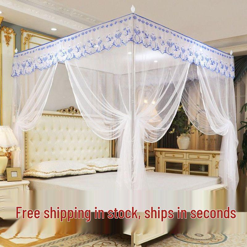 Encrypted Zipper Mosquito Net for 1.2m-2m Beds, Three-Door Design